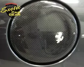 Exotic Car Gear Carbon Fiber CS Fuel Door/Petrol Cover w/ Cavallino Ferrari F430