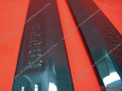 Exotic Car Gear Carbon Fiber 1-Pair Door Sills w/ Ferrari Embossed Script Ferrari 458 - ECG-FER-458DSE