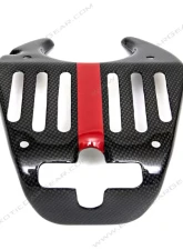 Exotic Car Gear Carbon Fiber Rear Hatch Lock Cover w/ Red Stripe Ferrari 458                                     - ECG-FER-458LCS - Image 3