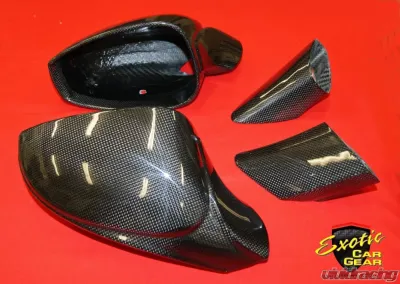 Exotic Car Gear Carbon Fiber 6pc Side Mirror Housings w/ Triangle Trim Ferrari 458 - ECG-FER-458SMT
