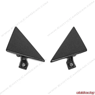 Exotic Car Gear Carbon Fiber 6pc Side Mirror Housings w/ Triangle Trim Ferrari 458 - ECG-FER-458SMT