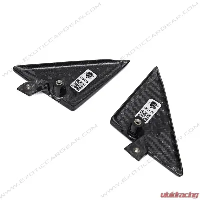 Exotic Car Gear Carbon Fiber 6pc Side Mirror Housings w/ Triangle Trim Ferrari 458 - ECG-FER-458SMT