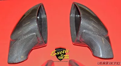 Exotic Car Gear Carbon Fiber 6pc Side Mirror Housings w/ Triangle Trim Ferrari 458 - ECG-FER-458SMT