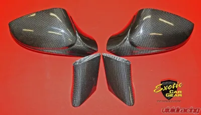 Exotic Car Gear Carbon Fiber 6pc Side Mirror Housings w/ Triangle Trim Ferrari 458 - ECG-FER-458SMT