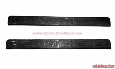 Exotic Car Gear Carbon Fiber 1-Pair Door Sill Trim w/ Embossed Logo Ferrari 488 GTB/Spider - ECG-FER-488DS
