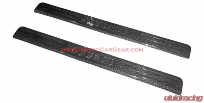 Exotic Car Gear Carbon Fiber 1-Pair Door Sill Trim w/ Embossed Logo Ferrari 488 GTB/Spider - ECG-FER-488DS