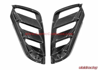 Exotic Car Gear Carbon Fiber 1-Pair Rear Engine Lid Louvers Ferrari 488 Spider - ECG-FER-488REVS