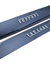 Exotic Car Gear Carbon Fiber 1-Pair Door Sills w/ Raised Chrome Script Ferrari F12 Berlinetta                                     - ECG-FER-F12DSS - Image 4
