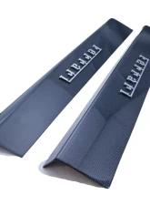 Exotic Car Gear Carbon Fiber 1-Pair Door Sills w/ Raised Chrome Script Ferrari F12 Berlinetta                                     - ECG-FER-F12DSS - Image 4