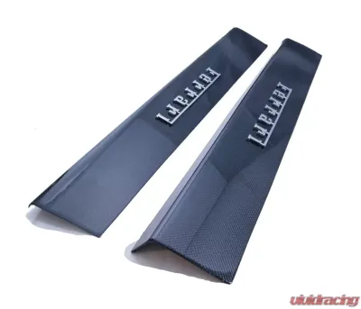 Exotic Car Gear Carbon Fiber 1-Pair Door Sills w/ Raised Chrome Script Ferrari F12 Berlinetta - ECG-FER-F12DSS