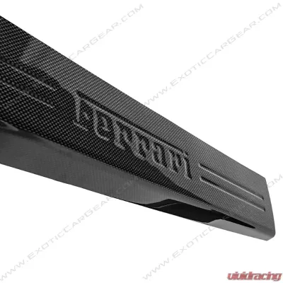 Exotic Car Gear Carbon Fiber 1-Pair Door Sills w/ Embossed Script Ferrari F12 Berlinetta - ECG-FER-F12DS