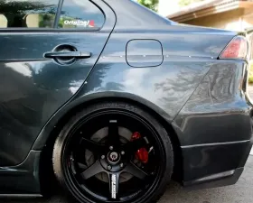 Victory Function 2x2 Carbon Fiber Twill Weave VF-01R Rear Wide Blister Fenders Mitsubishi Evo X 08-15