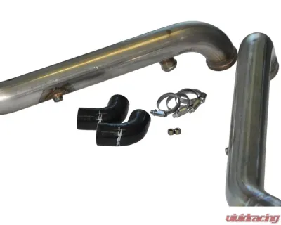 034 Motorsports Raw Bipipe Set, B5 Audi S4 &amp; C5 Audi A6/Allroad 2.7T, Stainless Steel with WMI Bungs - 034-108-5001-RAW