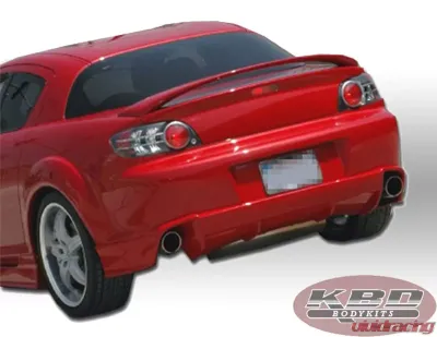 KBD Bodykits MS Style Polyurethane Rear Bumper for Mazda RX-8 2004-2008 Unpainted Black - 37-2076