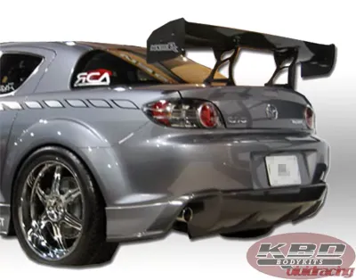 KBD Bodykits MS Style Polyurethane Rear Bumper for Mazda RX-8 2004-2008 Unpainted Black - 37-2076