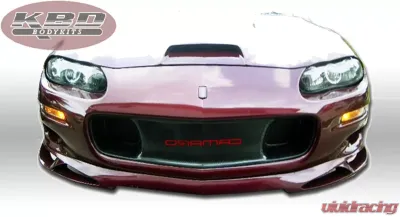 KBD Bodykits Type J Style 1 Piece Front Lip for Chevrolet Camaro 1998-2002, Polyurethane, Unpainted Black - 37-2160