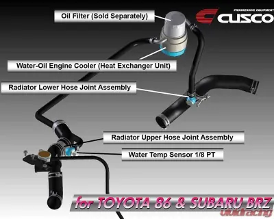 Cusco Water To Oil Engine Cooler Kit Subaru BRZ 13-17 - 965 012 AN