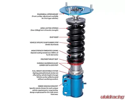 Cusco Street Zero Coilovers with Adjustable Pillowball Mounts Scion FRS 13-16 - 966 61P CN