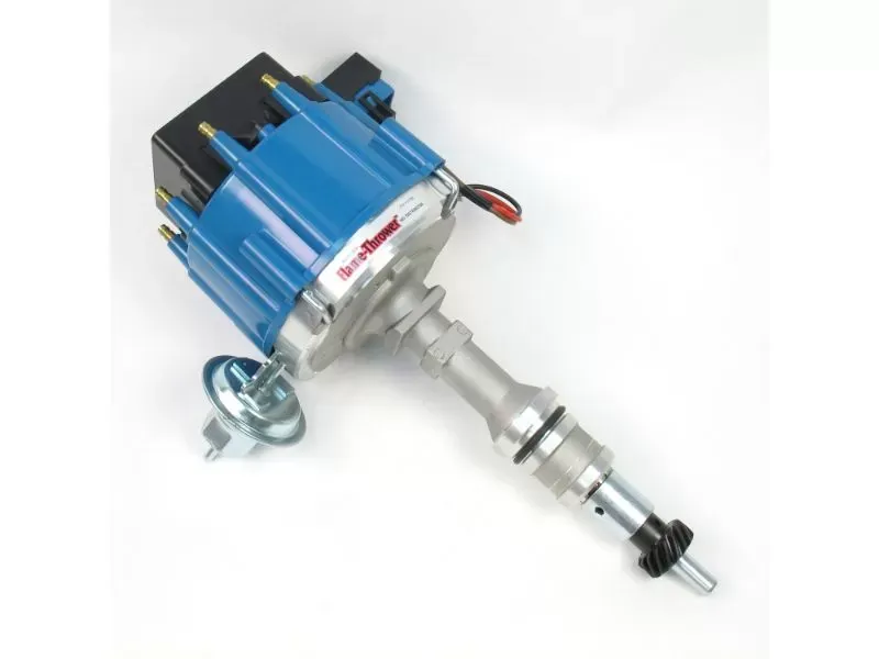 PerTronix D1352 Flame-Thrower Distributor HEI Small Block 221-302 Blue Cap Machine Polished Ford - D1352