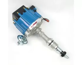 PerTronix D1352 Flame-Thrower Distributor HEI Small Block 221-302 Blue Cap Machine Polished Ford