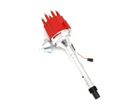 PerTronix D300711 Flame-Thrower Electronic Distributor Billet Magnetic Trigger Chevy SB/BB Red Male Cap Vacuum Advance