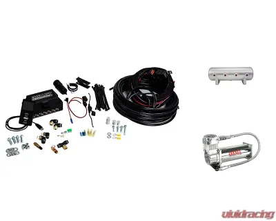 Air Lift Performance 3P 3/8" Air Line, 2.5 Gallon Lightweight Raw Aluminum Tank, VIAIR 444C Compressor - 27686