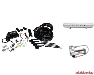 Air Lift Performance 3H 3/8" Air Line, 5 Gallon Lightweight Raw Aluminum Tank, VIAIR 444C Compressor - 27698