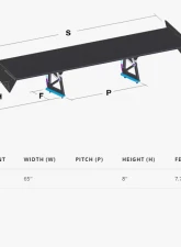 Aeromotions R.Static 65" Wing With 8" Uprights Ferrari F430 04-09                                     - AM-F430-RS-8 - Image 3