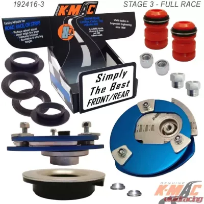 K-Mac Stage 3 Full Race Front Camber & Caster Strut Mount Kit BMW 1/5/6/3/Z3/X/Z4/M5 Series 91-18 - 192416-3L