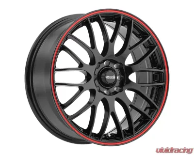 Maxxim Wheels Maze Gloss Black w/Red Stripe Wheel 16x7 4x100/114.3 40 - MZ67D04405