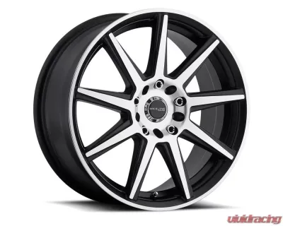 Raceline 144M Storm Gloss Black w/ Machined Face Wheel 17X7.5 4X100|4X108 40mm - 144M-77582+40