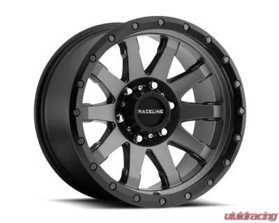 Raceline 934G Clutch Gunmetal w/ Black Simulated Beadlock Wheel 20X10 6X135 -19mm - 934G-21065-19