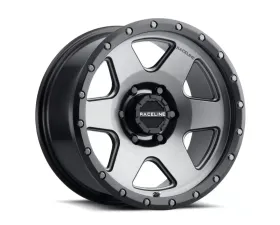 Raceline 946G Boost Gunmetal w/ Black Lip Wheel 18X8 5X110 35mm