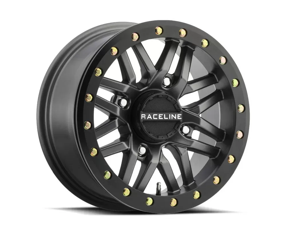 Raceline A91G Ryno Beadlock Gunmetal w/ Black Ring Wheel 15x7 4x137 10mm 5+2 - A91G-57037-52