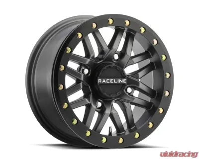 Raceline A91G Ryno Beadlock Gunmetal w/ Black Ring Wheel 14x7 4x137 10mm 5+2 - A91G-47037-52