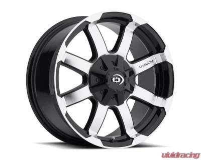 Vision Valor Gloss Black Machined Face Wheel 15x7.5 5x114.3/127 -12 - 413-5707GBMF-12