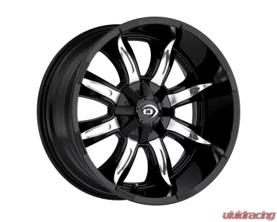 Vision Manic Gloss Black Machined Face Wheel 17x9 5x139.7 -12 - 423-7985GBMF-12