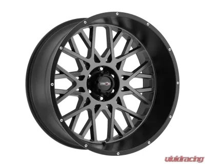 Vision 412 Rocker Wheel 22x12 8x180 -51mm Anthracite with Satin Black Lip - 412-22287ABL-51