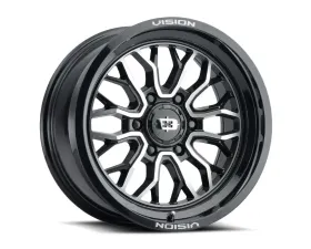 Vision 402 Riot Wheel 18x9 6x5.5 -12mm Gloss Black Machined Face
