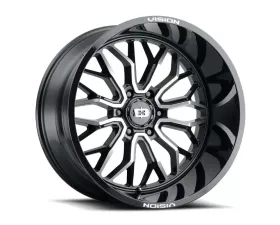 Vision 402 Riot Wheel 22x12 6x5.5 -51mm Gloss Black Machined Face - 22x12