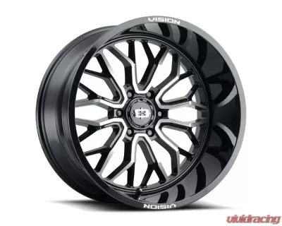 Vision 402 Riot Wheel 22x12 6x5.5 -51mm Gloss Black Machined Face - 22x12 - 402-22283GBMF-51