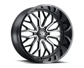 Vision 402 Riot Wheel 24x12 6x5.5 -51mm Gloss Black Machined Face - 24x12