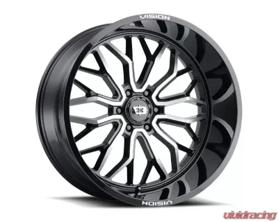 Vision 402 Riot Wheel 24x12 6x5.5 -51mm Gloss Black Machined Face - 24x12 - 402-24283GBMF-51