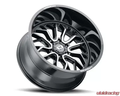 Vision 402 Riot Wheel 22x12 6x5.5 -51mm Gloss Black Machined Face - 22x12 - 402-22283GBMF-51
