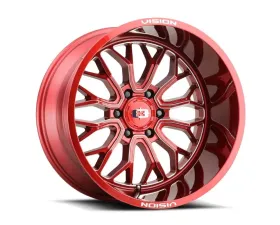 Vision 402 Riot Wheel 20x10 6x135 -25mm Red Tint Milled Spoke