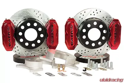 Baer Brakes Brake System 11 Inch Rear SS4+ Deep Stage 4-Caliper Fire Red Ford 8.8 Inch C Clip - 4262684FR