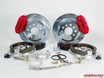 Baer Brakes Brake System 12 Inch Rear SS4 with Park Brake Shelby Logo Red 67-73 Mustang 8 or 9 Inch Rear - 4262350R