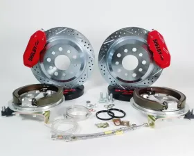 Baer Brakes Brake System 12 Inch Rear SS4 with Park Brake Shelby Logo Red Ford 9 Inch W/5 on 4.5 Torino Bearing