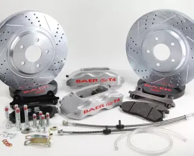 Baer Brakes Brake System 13 Inch Front Track4 Silver 98-02 OE Spindle Not Included