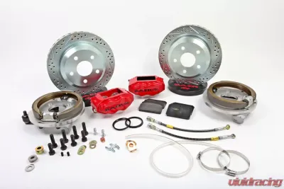 Baer Brakes Brake System 12 Inch Rear SS4 with Park Brake Red 65-70 Chevy 10/12 Bolt C Clip Axles - 4302335R